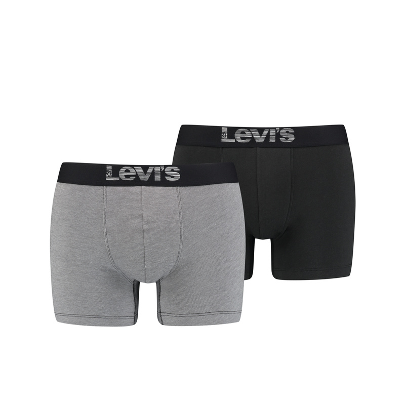 2-pack Boxershorts in het Grey/black