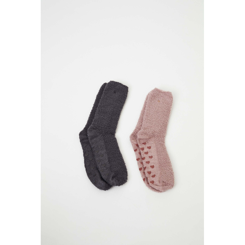 Lovely Socks 2-pack in het Pink/grey